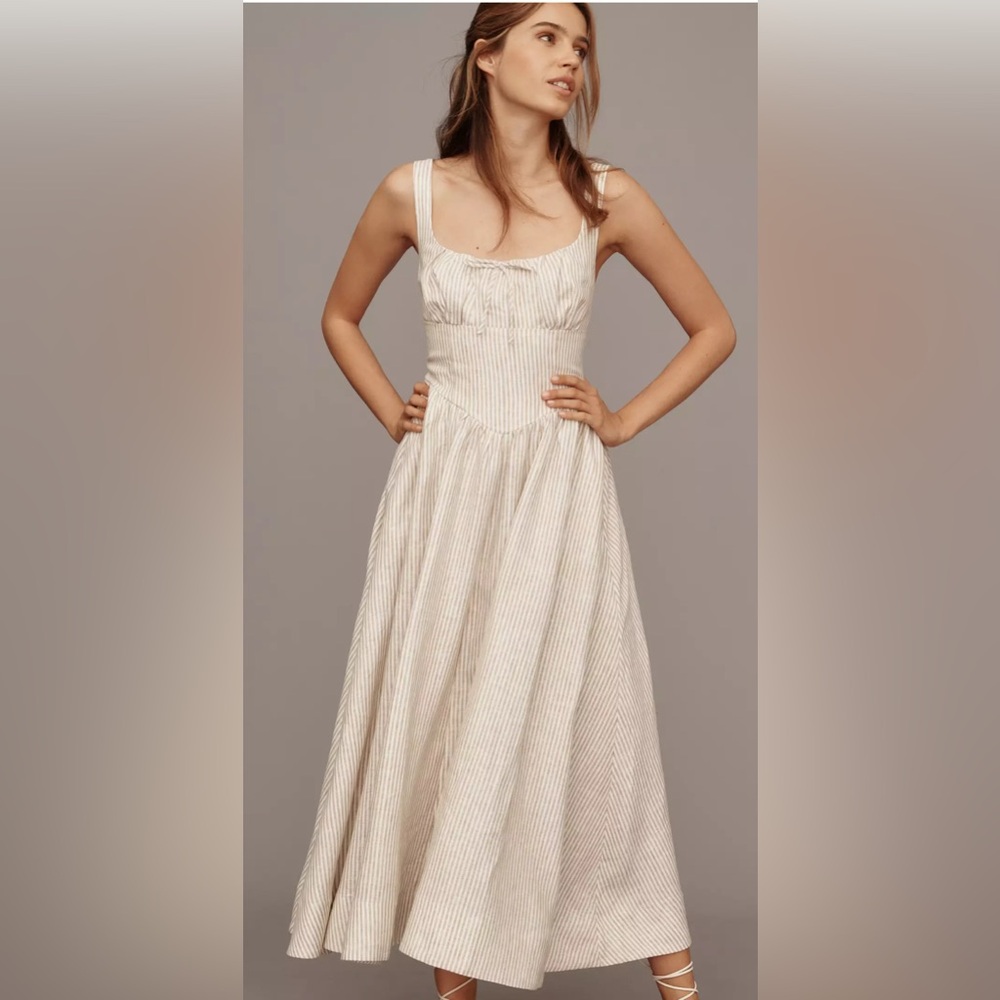 Reformation Balia Dress in Sandy Stripe